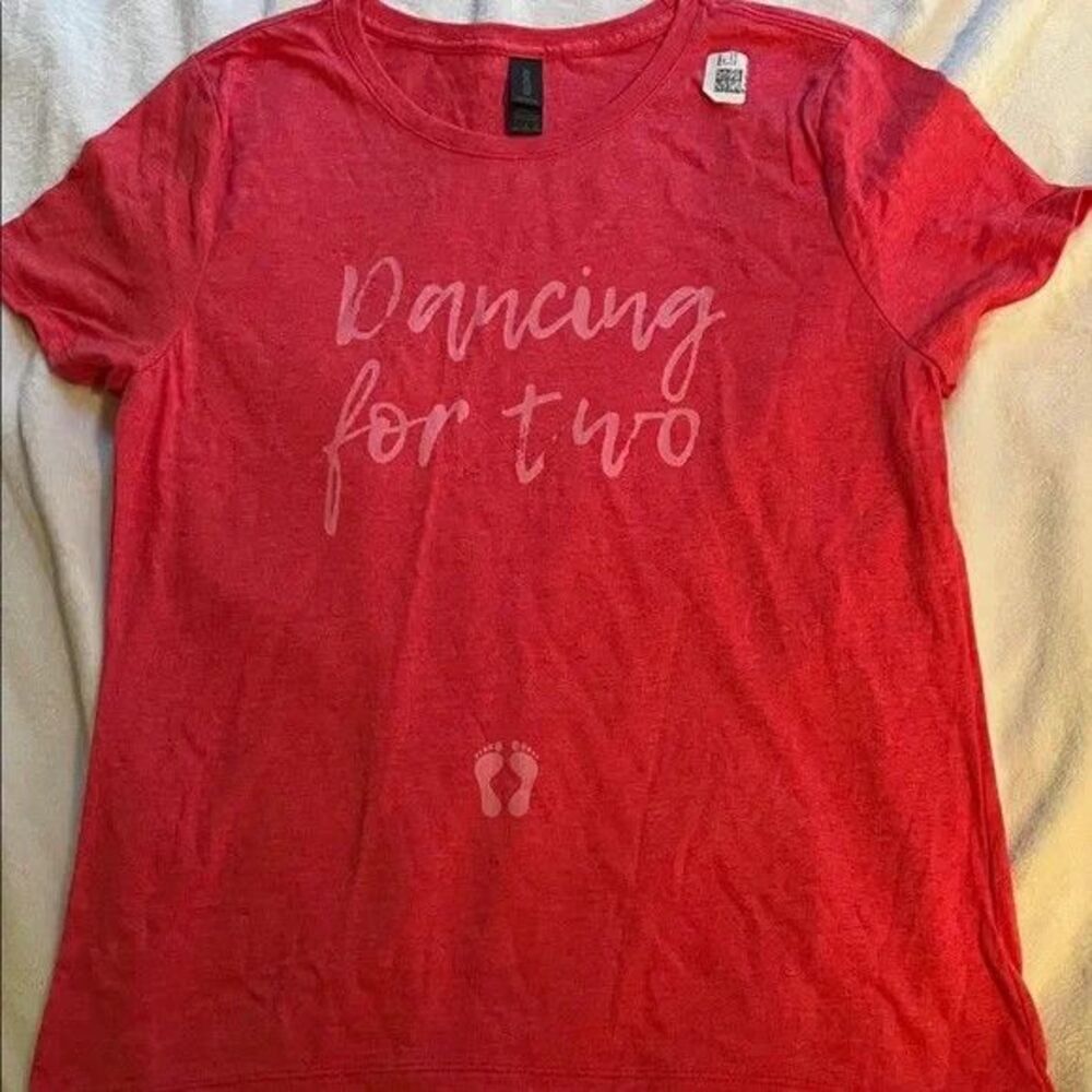 Expectant Mother Pregnant “Dancing for Two” Pregnancy T-Shirt (Ladies L)